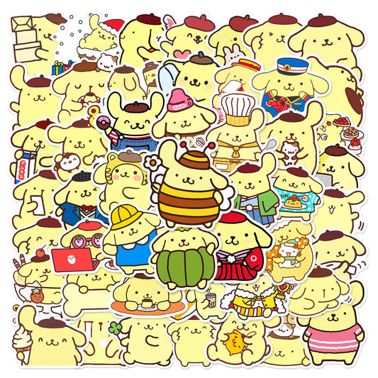 50 Pcs Pompompurin Sanrio Kawaii Stickers Waterproof