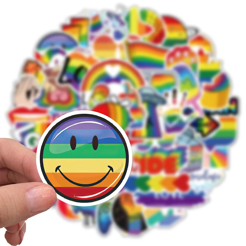 10/30/50/100pcs Cartoon Rainbow LGBT Graffiti Stickers Decals Skateboard Laptop Phone Luggage Car Waterproof Sticker Kids Toy