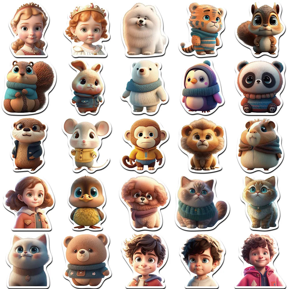 10/30/50PCS Disney Cartoon Animal Stickers DIY Toys Decals Notebook Phone Bike Laptop Stationery Fridge Wall Cute Sticker Gifts