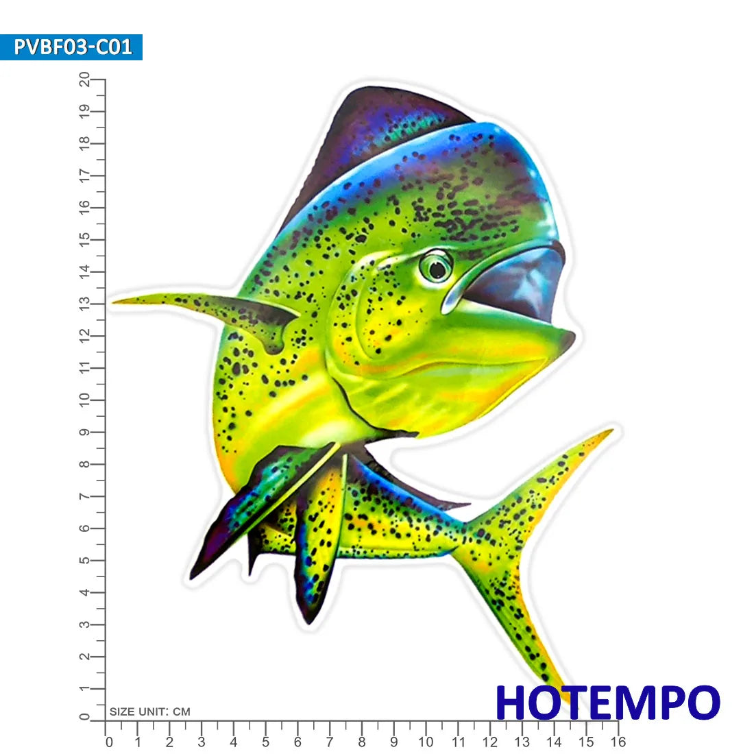 20cm Big Size Seafish Common Dolphin Fish Outdoor Waterproof Stickers for Fisherman Boats Luggage Laptop Motorcycle Car Sticker
