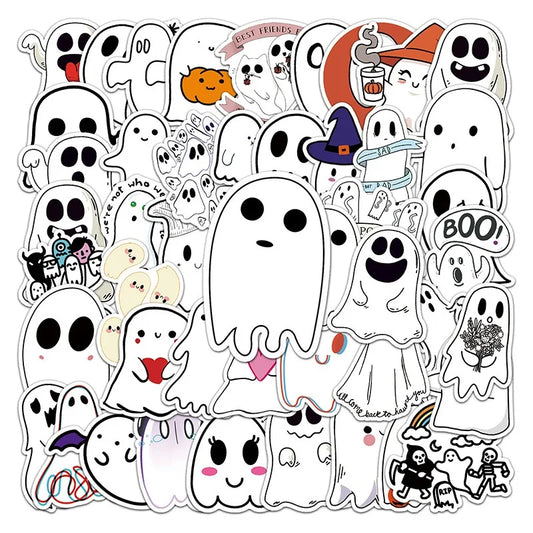 50pcs Ghost Graffiti Stickers for Laptop, Phone, Car, Scooter, Suitcase, Water Bottle, Stationery, Refrigerator