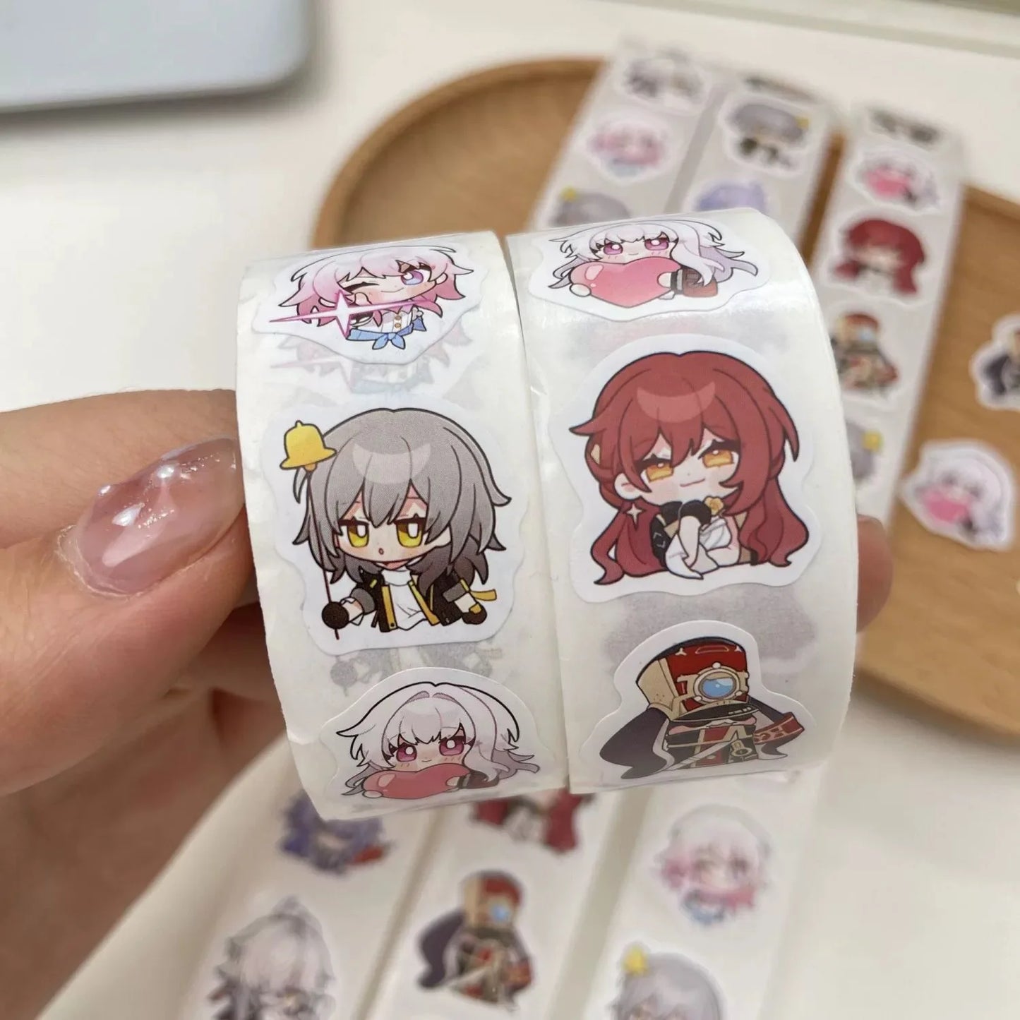 500pcs/Roll Honkai Impact 3 Game Cartoon Sealing Sticker DIY PVC Laptop Decals Decoration Stiker Reward Gift Toys