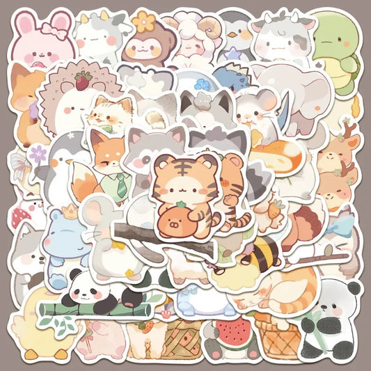 50pcs Animal Graffiti Stickers for Helmet, Wall, Desktop Decoration - DIY Pack Wholesale
