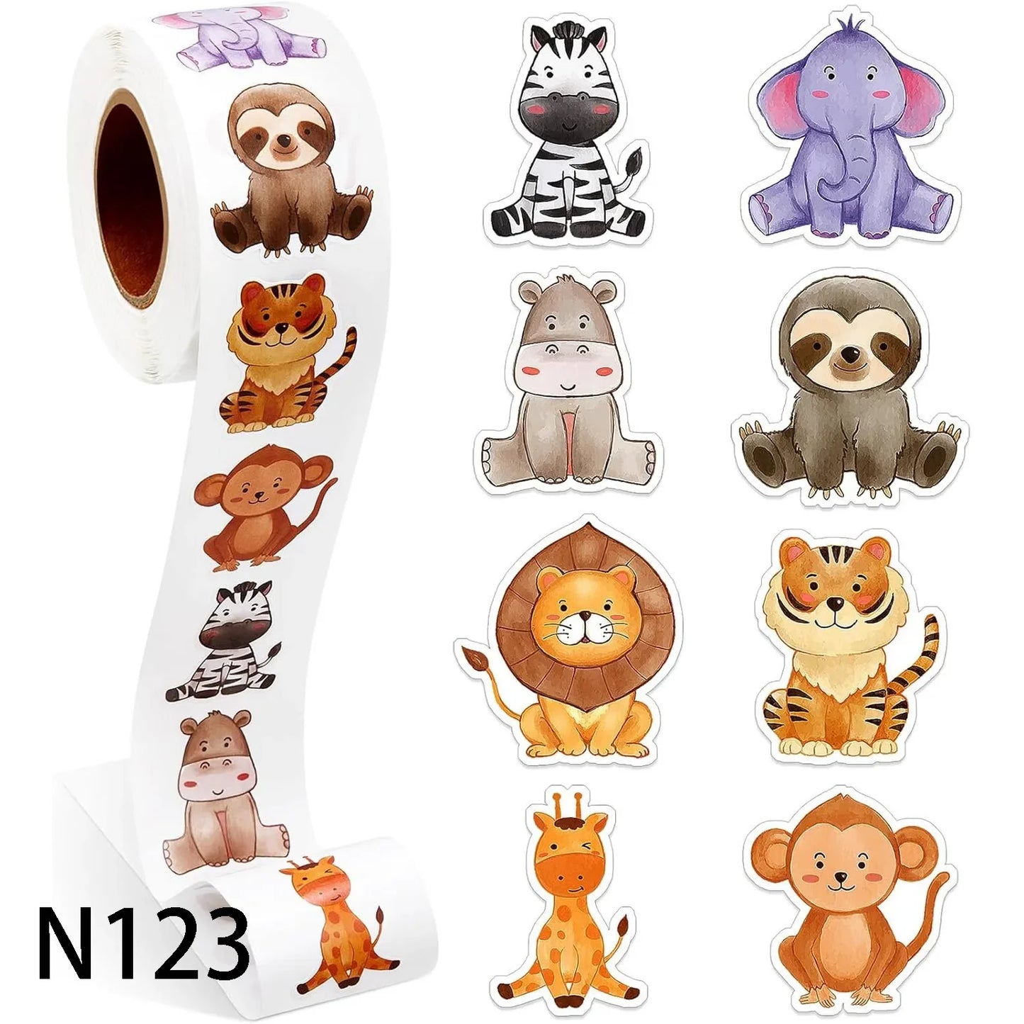 50-500pc Cute Forest Animal Stickers Reward Stickers For Kids For Students Motivational Gift Decoration Label Stationery Sticker