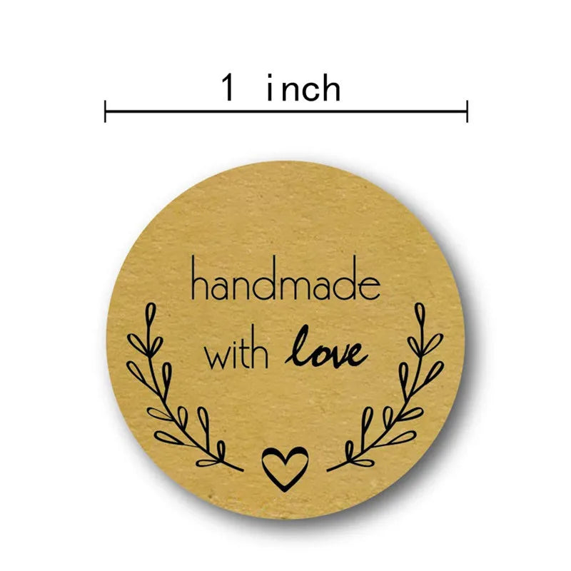 100-500pcs Round Natural Kraft Handmade Stickers Scrapbooking For Package Adhesive Thank You Sticker Seal Labels Stationery