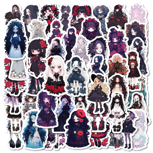 50pcs Anime Dark Series Graffiti Stickers for Wholesale DIY Helmet Wall Decoration