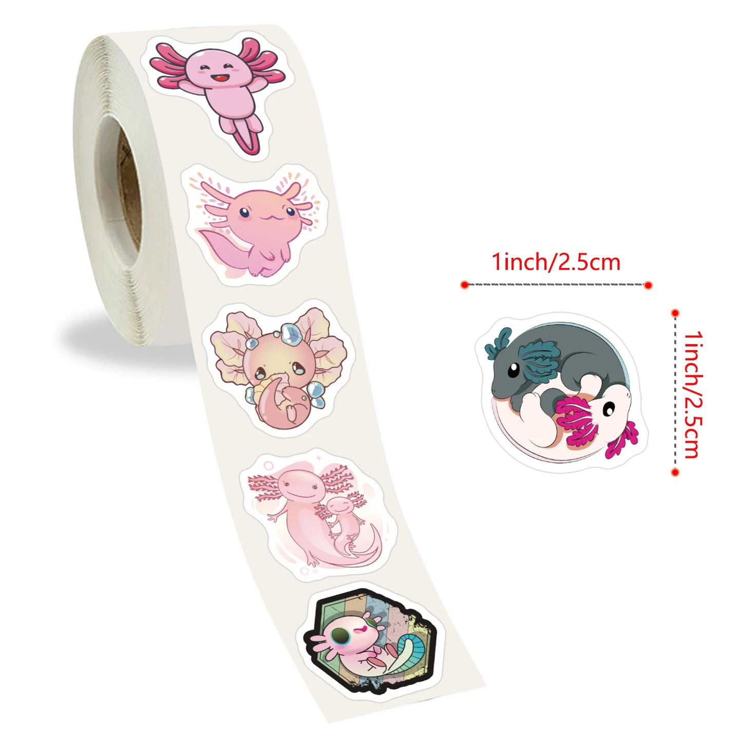 100-500pcs Cute Cartoon Animal Stickers Party Gift Decoration Label DIY Scrapbook Teacher Reward Circular Stationery Sticker