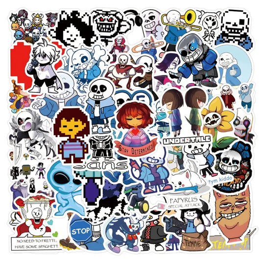 55pcs Undertale Stickers for Laptop, Phone, Water Bottle, Scooter, Suitcase, Refrigerator