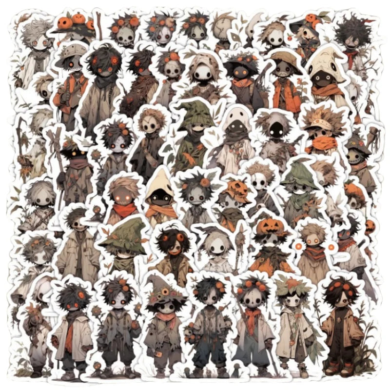 60pcs Scarecrow Cartoon Stickers for Suitcase, Water Cup, Stationery, Phone, Car, Scooter, Laptop, Refrigerator Decor