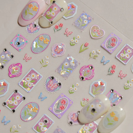 Tulip Daisy Butterfly Nail Art Stickers Decals