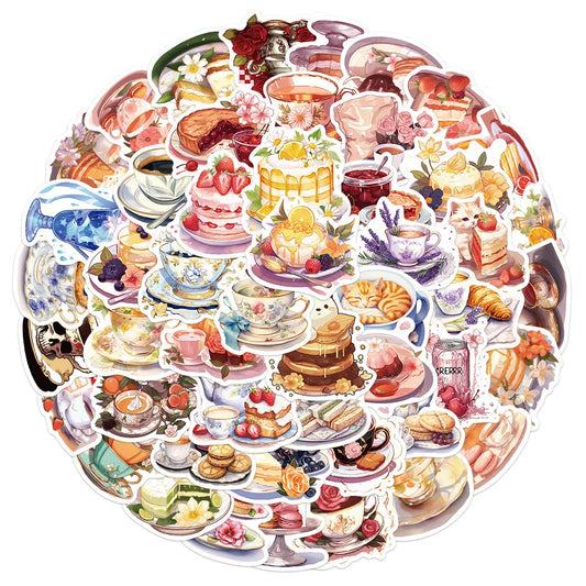 Cute Cake Cat Stickers Pack - Cartoon Aesthetic Decals for Laptop, Fridge, Wall, Kids Toys