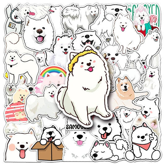 Kawaii Samoyed Dog Stickers 10/30/50pcs Laptop Scrapbook Phone Decor