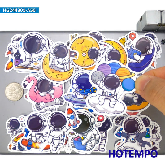 20/30/50Pieces, Astronaut Stickers, Universe Space Ship, Cute Cartoon Meme Style, for DIY Creative Decoration, Funny Sticker