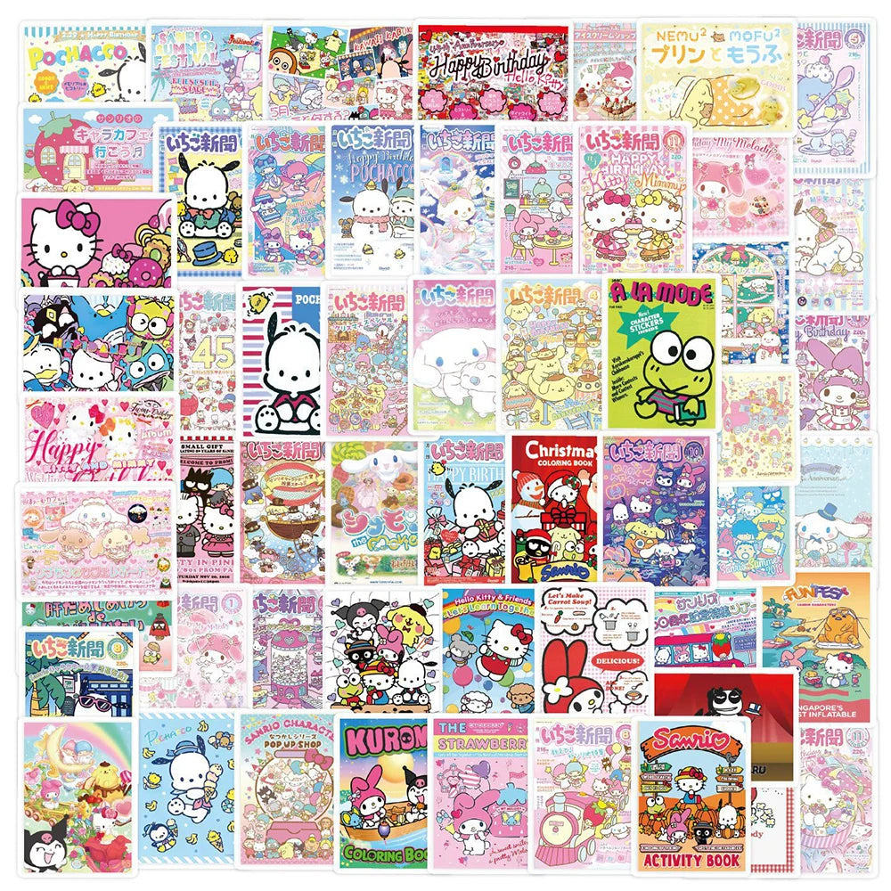 10/30/50pcs Sanrio Series Anime Poster Stickers Cute Cartoon Graffiti Sticker Toy Guitar Phone Case Stationery Aesthetic Decals