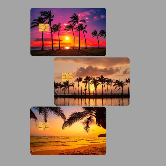Coconut Tree Beach Anime Card Skin Cover