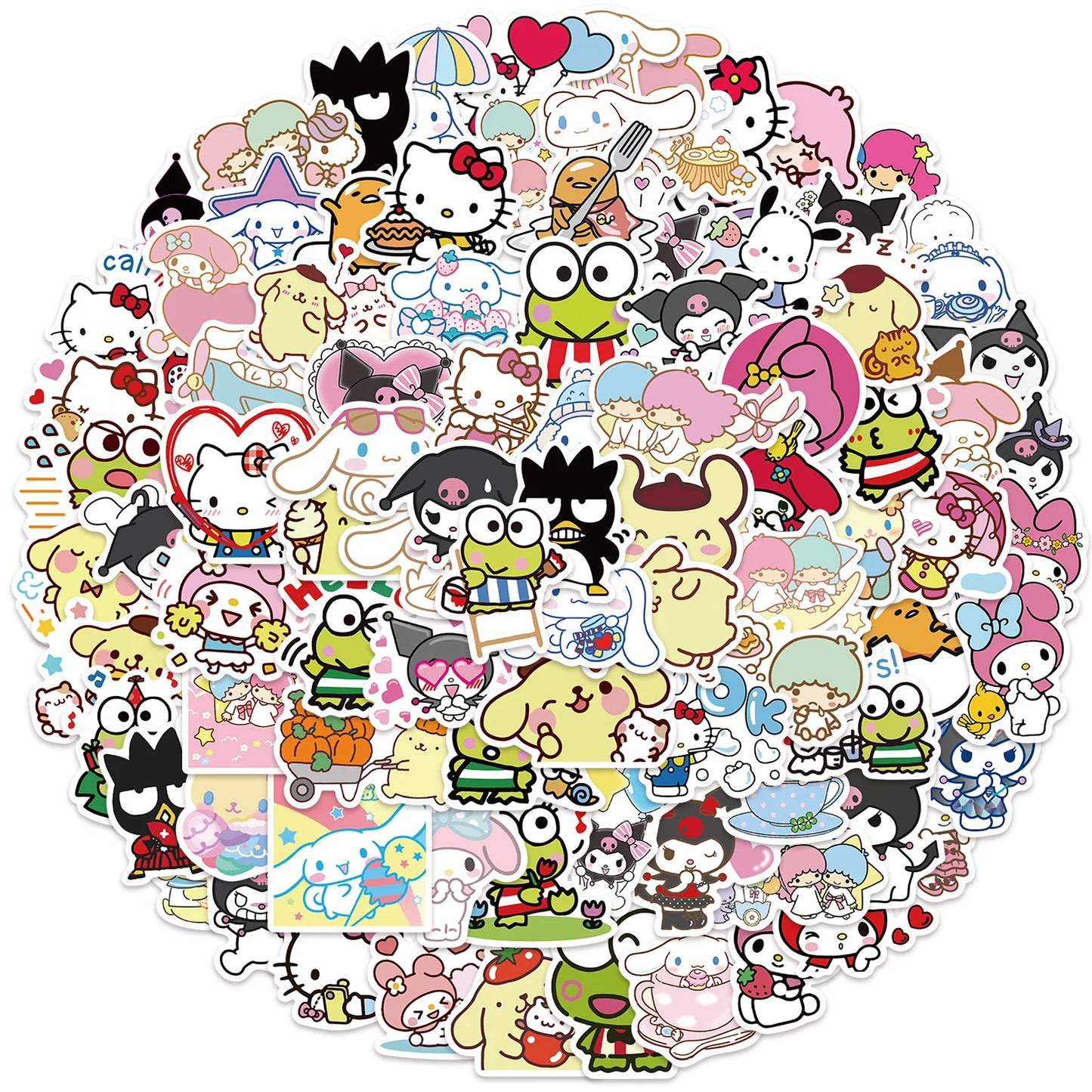 Mixed Cute Sanrio Cinnamoroll Hello Kitty Kuromi Sticker Packs