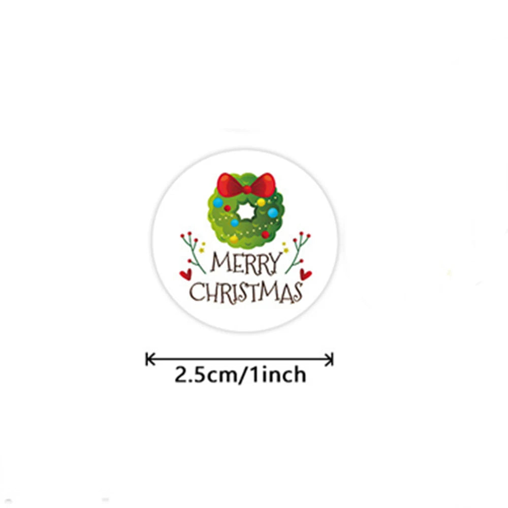 100-500pcs White Merry Christmas Sticker Holiday Party New Year Decoration Gift Box Seal Sticker Baking Label Packaging Sticker