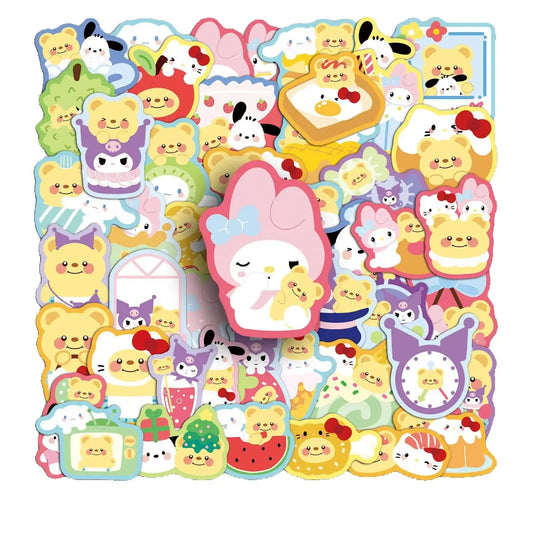 50Pcs Sanrio Butter Bear Stickers Waterproof Decals