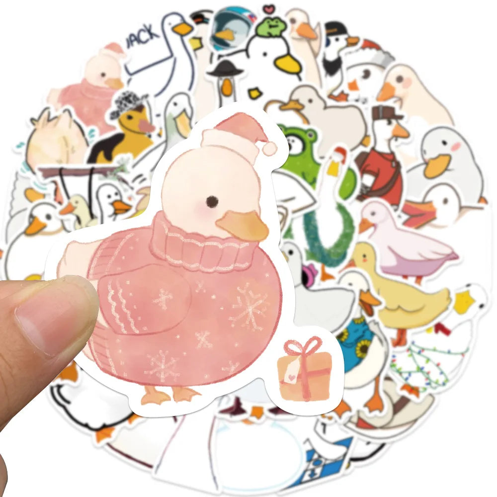 10/30/50PCS Funny Cartoon Cute Duck Stickers Animal DIY Skateboard Laptop Motorcycle Notebook Bike Graffiti Decals Kid Toys Gift