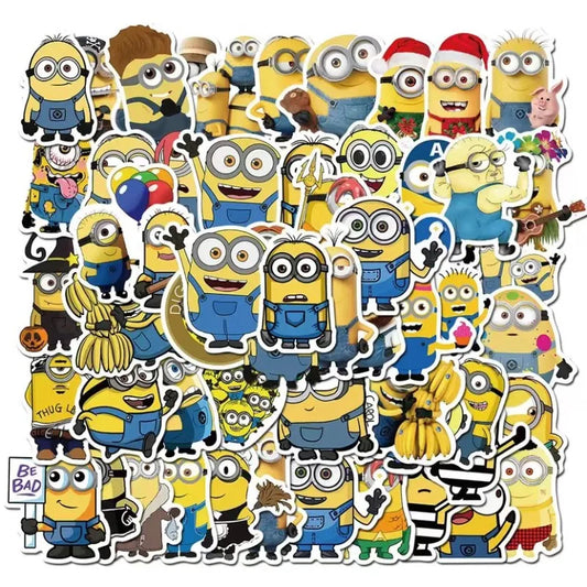 50pcs Despicable Me Minions Cartoon Stickers Kawaii Funny Decals for Suitcase & Handbook