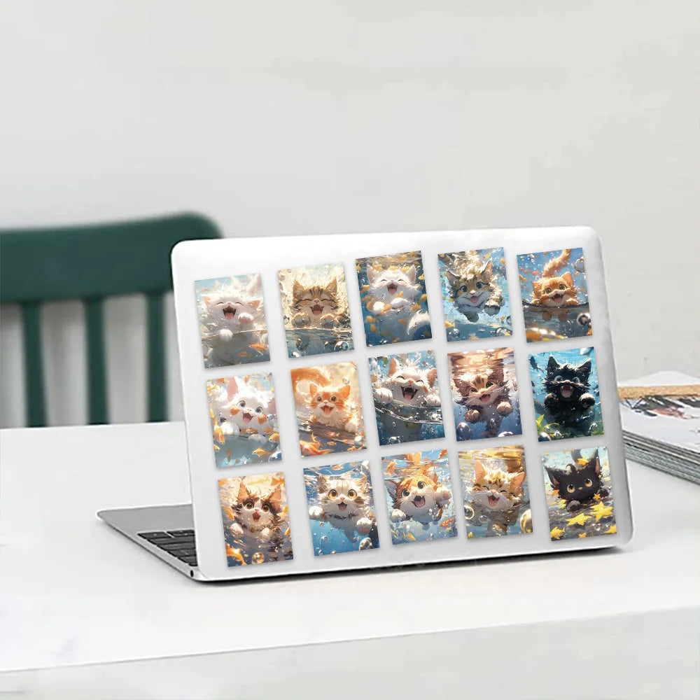 10/30/50PCS Cute Kawaii Cat Stickers Toys DIY Suitcase Guitar Notebook Phone Bike Skateboard PVC Waterproof Kids Sticker Gifts