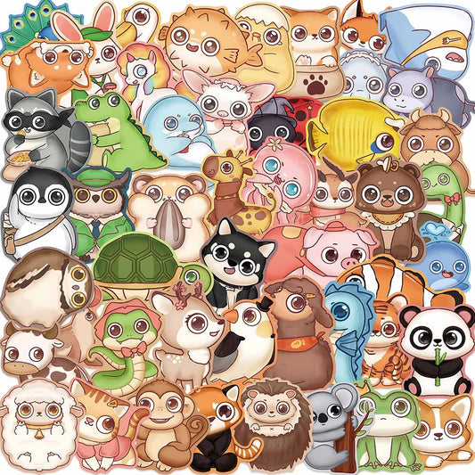 Cute Animal Stickers: Cat, Shark, Unicorn Decals for Notebook, Phone, Bike, Laptop - 10/30/50PCS