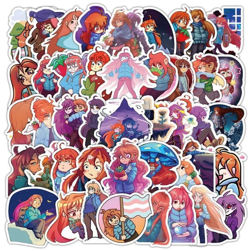 50pcs Celeste Game Cartoon Stickers for Laptop, Phone, Scooter, Suitcase, Water Cup, Stationery, Refrigerator Decoration