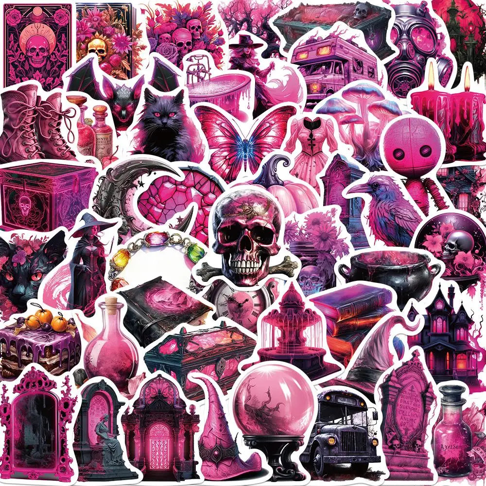 10/25/50PCS Fantasy Purple Black Magic Graffiti Sticker Waterproof PVC Decorative Luggage Phone Guitar Laptop Cool Toys Decal