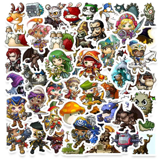 MapleStory Cartoon Stickers Pack for Laptop, Phone, Car, Scooter, and More