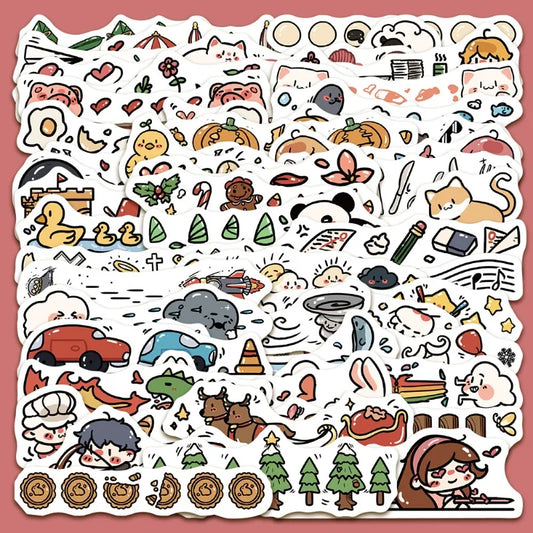 50pcs Cartoon Graffiti Stickers for Helmet, Wall, Desktop Decoration