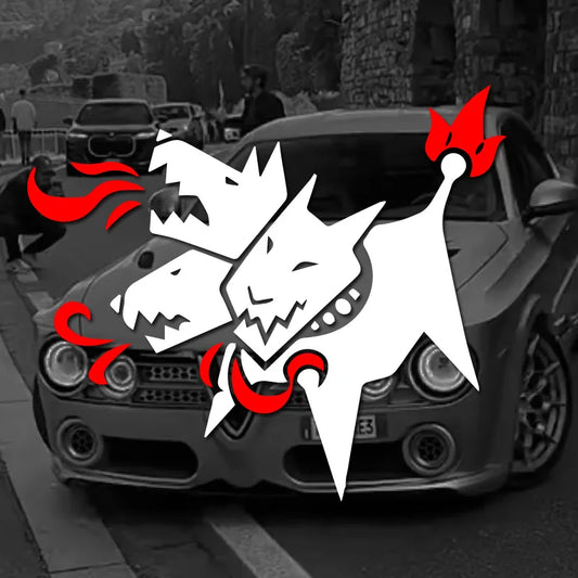Cerberus Stickers: Cute Three-Headed Dog for Cars & Walls