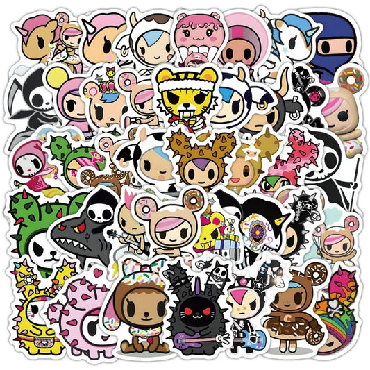 50pcs Tokidoki Cartoon Stickers for Laptop, Phone, Car, Scooter, Suitcase, Water Bottle, Refrigerator, Stationery