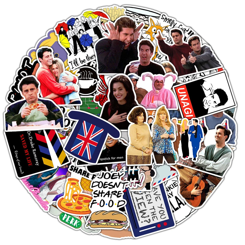 10/30/50PCS Classic TV Show Friends Sticker Packs