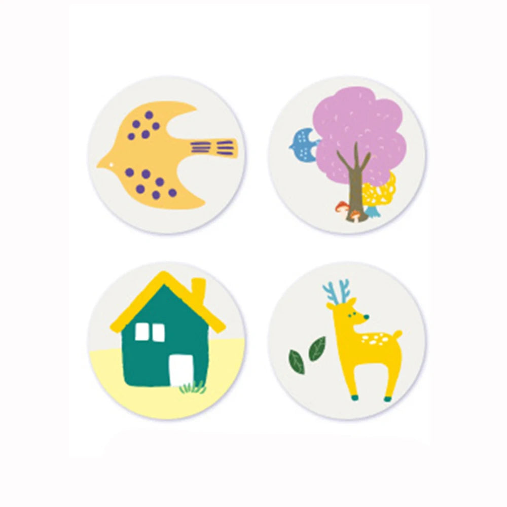 100-500pcs Children Reward Sticker 1inch Round Animal Lables for School Teacher Classroom Encourage Student Stationery Sticker