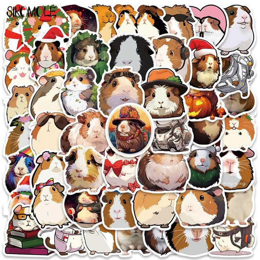 Guinea Pig Stickers Pack - Cute Animal Decals for Luggage, Guitar, Fridge, Laptop