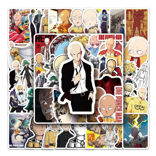55pcs One Punch Superman Cartoon Stickers for Laptop, Phone, Car, Suitcase, Water Bottle, Stationery, Refrigerator