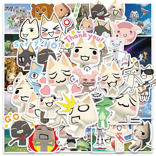 50pcs Kawaii Cat Cartoon Sticker Waterproof Decal for Laptop Bike Fridge Car