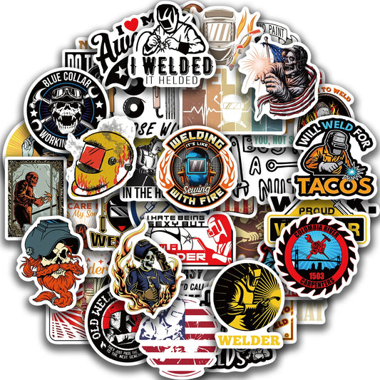 50PCS Welding Graffiti Stickers: Waterproof DIY Decals