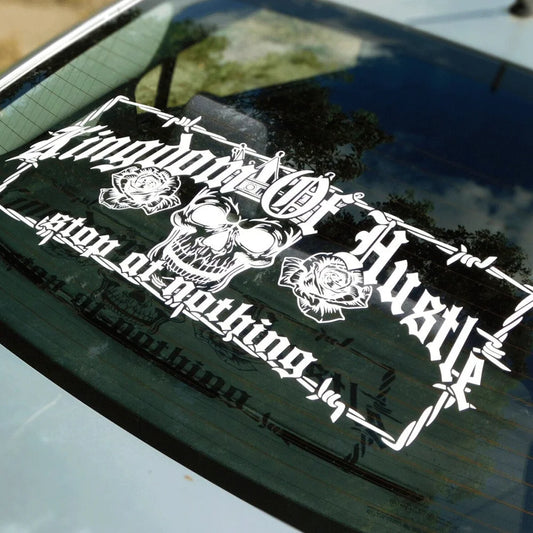 Wire Skull Car Sticker - Waterproof Vinyl Decal Accessory