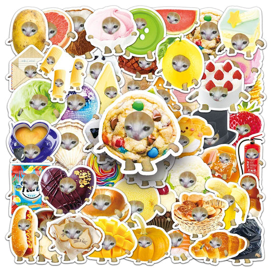 Cute Cat Meme Stickers 10/30/50pcs for Laptop Phone Fridge Skateboard Suitcase