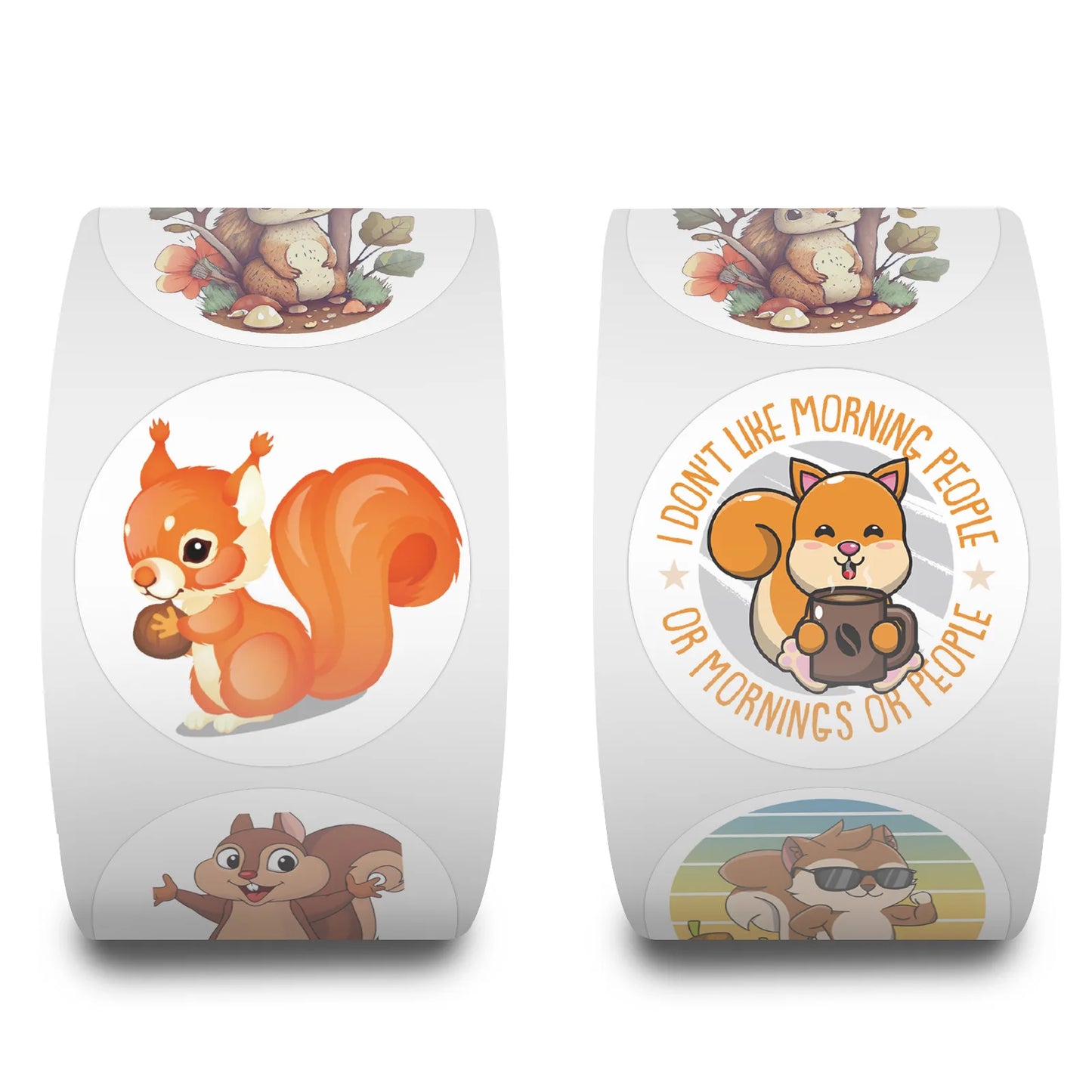 100-500pcs Cute Animal Squirrel Stickers Packs Laptop Phone Case Scrapbook Notebook Reward Sticker Decal for Kid Gift Toy