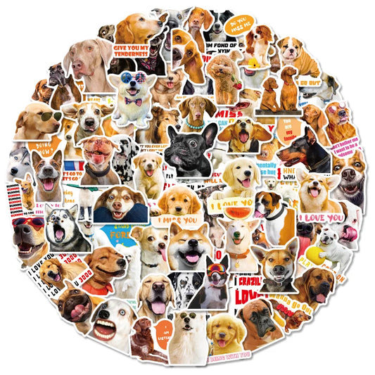 Dog Stickers Pack - Funny Meme Animal Decals for Laptop, Phone, Luggage, Water Bottle, Scrapbook, Car
