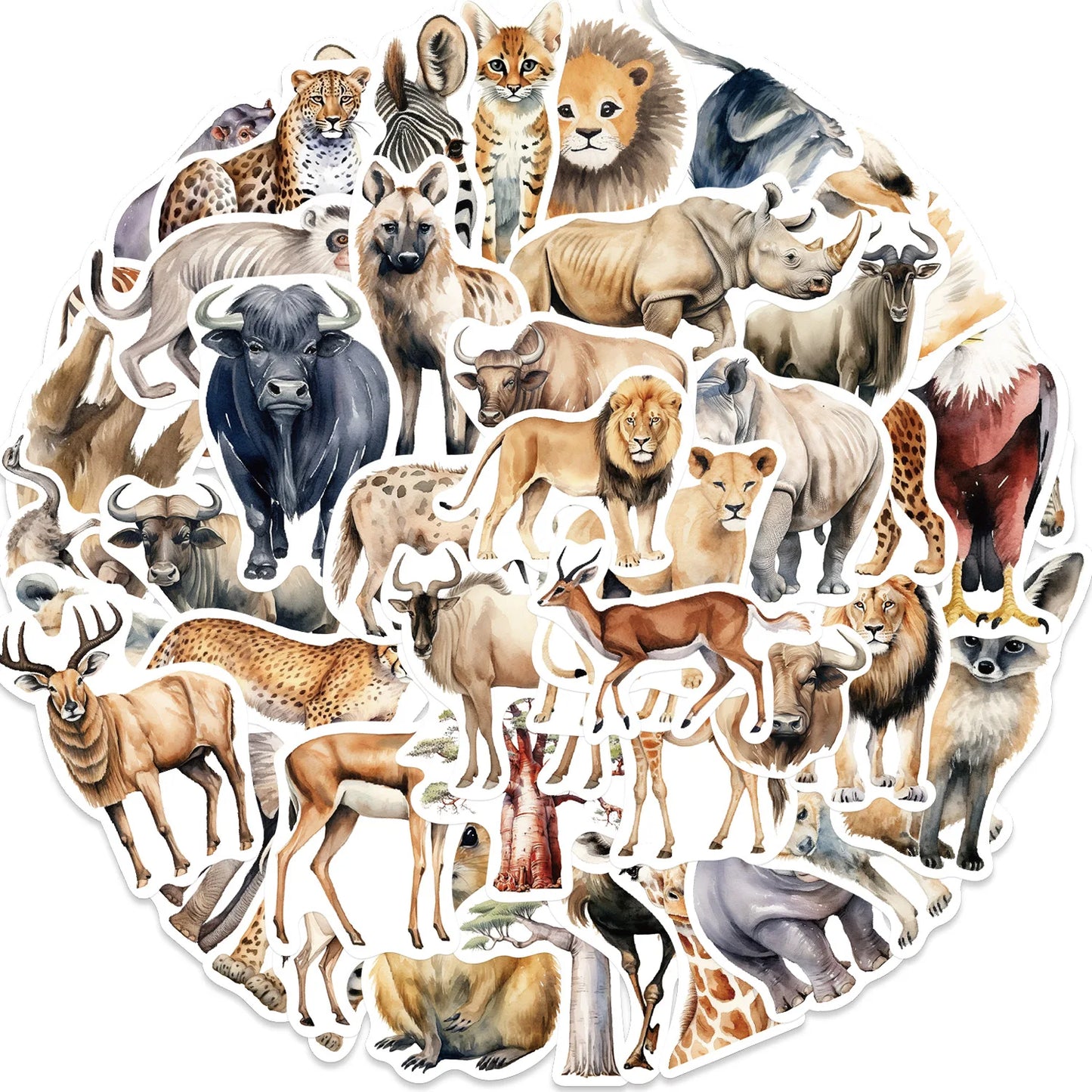 Cartoon Animal Stickers for Suitcase, Skateboard, Laptop, Phone, Car - 10/30/50Pcs