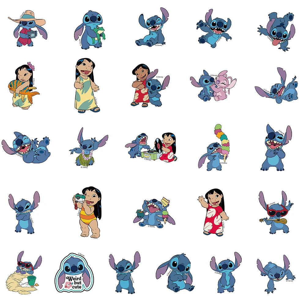 10/30/50PCS Disney Cool Stitch Graffiti Stickers Laptop Luggage Skateboard Phone Car Bike Aesthetic Sticker Decals Fun Kid Toys