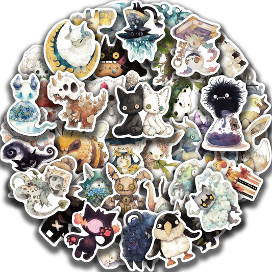 50pcs Fairy Tale Monster Stickers Waterproof Laptop Phone