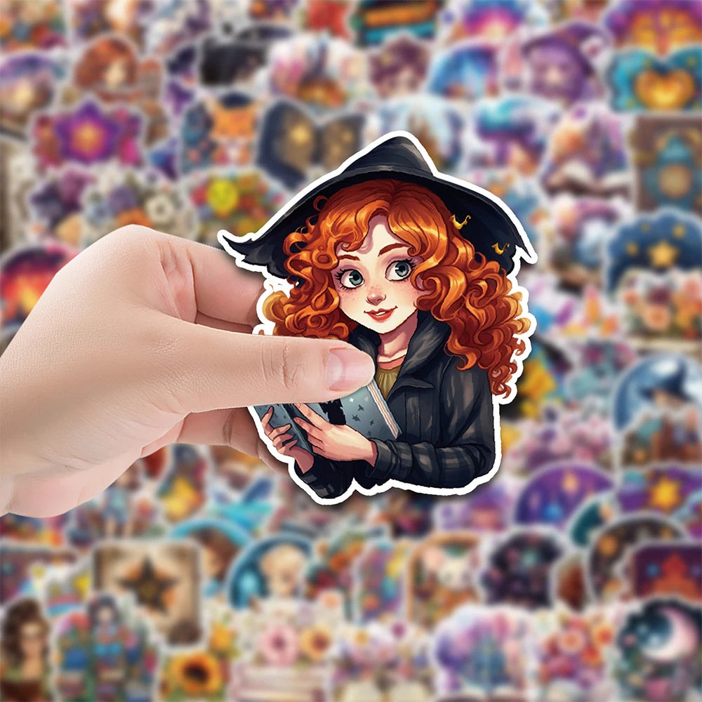 10/30/50/100pcs Funny Gothic Magic Witch Cartoon Stickers Aesthetic Decals Fridge Phone Car Graffiti Sticker Kids Classics Toy