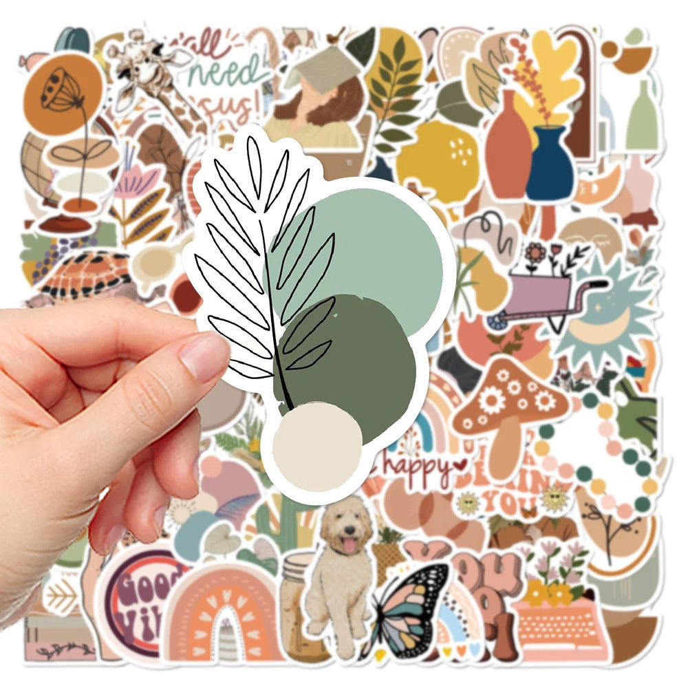 10/30/50/100pcs Cute Cartoon Art Bohemian Aesthetic Stickers Graffiti Decals Kid Toy Scrapbook Laptop Notebook Guitar Sticker