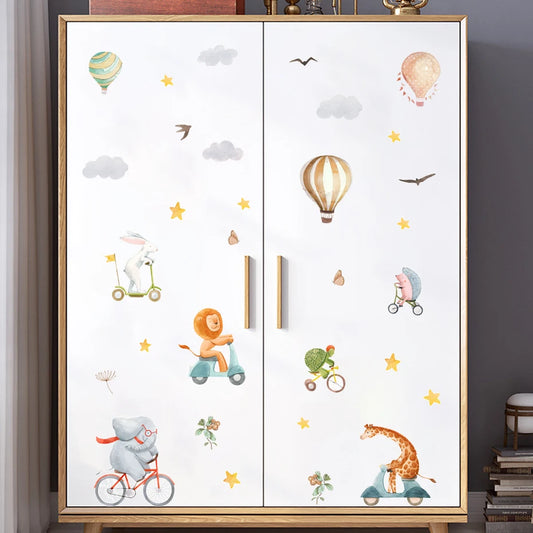 Boho Cute Elephant Giraffe Nursery Wall Decals Kids Room Decor
