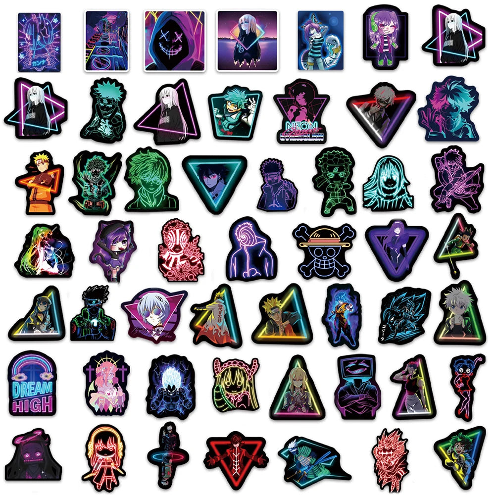 Neon Cartoon Anime Sticker Packs