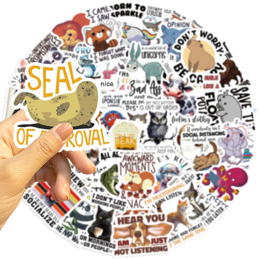 Funny Animal Cartoon Stickers for Phone, Laptop, Luggage, Skateboard - 10/30/50PCS Gift Set